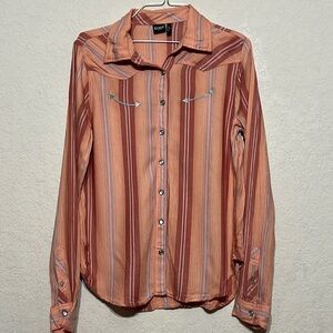 Cruel Denim light weight western pearl snap button up shirt size S